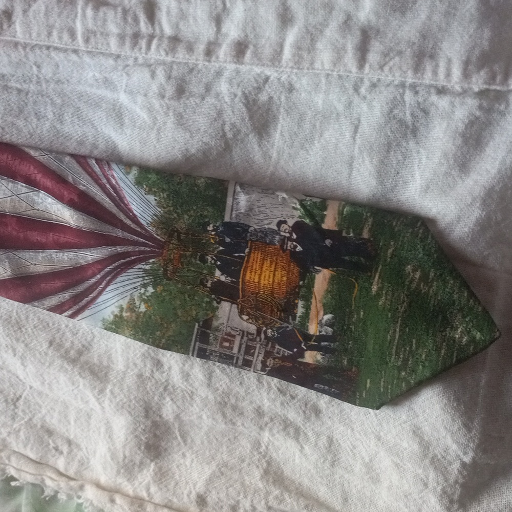 Americana Series First Patriotic Flight Circa 1896 Silk Max Raab Tango Neck Tie